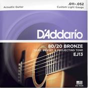 D’Addario EJ13| 80/20 Bronze Acoustic Guitar String Set | med -light |  11-52