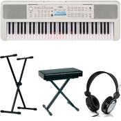Yamaha EZ310-4 Bundle with X style Stand, Bench, Headphones | White image
