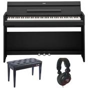 Yamaha YDPS55 Standard Bundle | Piano Stool and Headphones | Black