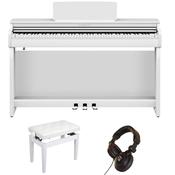Yamaha CLP825 Deluxe Piano Bundle | Adjustable stool and Headphones |White finish image