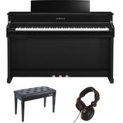 Yamaha CLP845 Piano Bundle with Stool and Headphones |Polished Ebony image