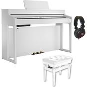 Roland HP702 Digital Piano Bundle, Stool, Headphones | White