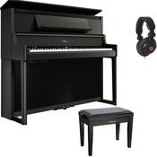 Roland LX9 Flagship Digital Piano Bundle with Stool and Headphones | Charcoal Black image