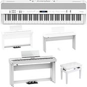 Roland FP90X Piano Bundle with Roland Stand + Pedals | Stool | White