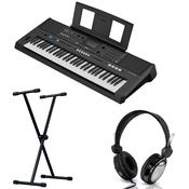 Yamaha PSR E483 Economy Bundle | Includes keyboard stand and headphones image