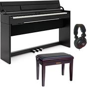 Roland DP-603 | Slimline digital Piano Bundle with Stool and Headphones | Contemporary Black