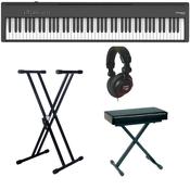 Roland FP30X-BK-3 | Piano Bundle with X style Stand, Bench and Headphones | Black image