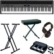 Roland FP60X-2 | Piano Bundle with X Stand, Bench, 3 Pedals, and Headphones | Black image