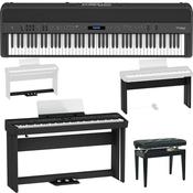 Roland FP90X | Piano Bundle with Roland Stand and Pedals, Stool | Black