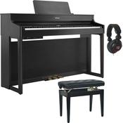 Roland HP702 Digital Piano Bundle | with Stool, Headphones | Charcoal Black