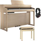 Roland HP702 Digital Piano Bundle | with Stool, Headphones | Light Oak