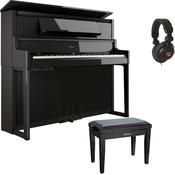 Roland LX9 Flagship Digital Piano Bundle with Stool and Headphones | Polished Ebony image