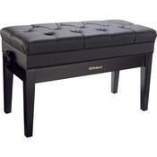 Roland RPB-500PE | Adjustable Piano Duet Bench | Music Compartment | Pin Cushion Style Seat | Polished Ebony image