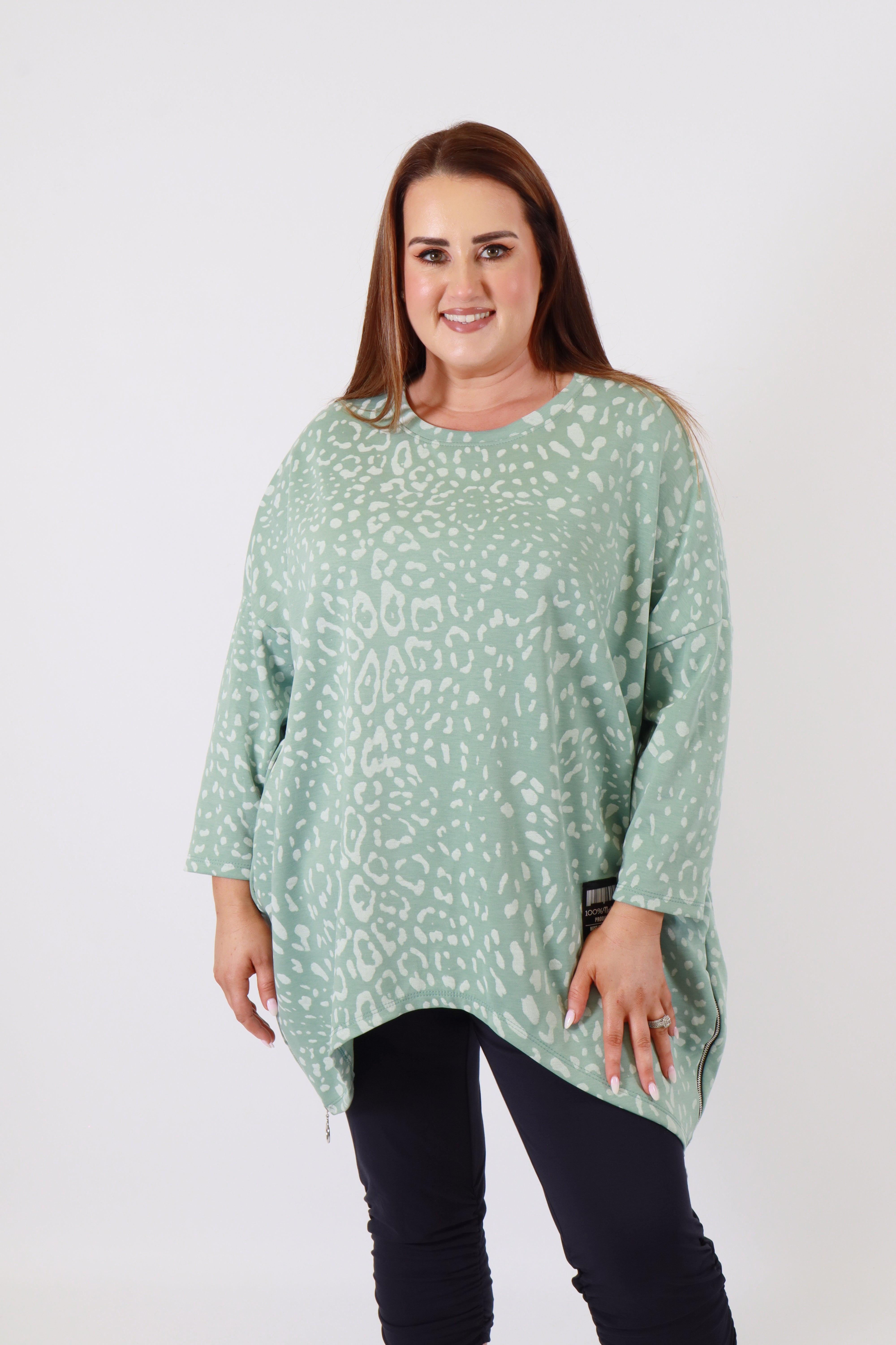 Zara Leopard Print Sweater in Green in Wicklow | GetLocal Ireland
