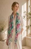 Ada Scarf in Green/Pink image