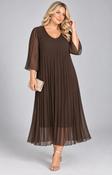 Celine Long Sleeve Dress in Brown