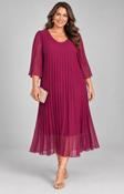 Celine Long Sleeve Dress in Magenta