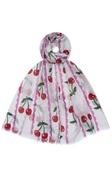 Cherry Scarf in White