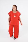 Curviss Wide Leg Trouser in Red image