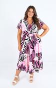 Dani Dress in Pink Palm Leaf