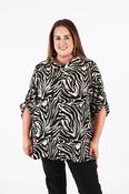 Evelynn Oversized Blouse in Zebra Print