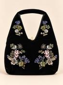 Fern Velvet Bag in Black image