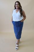 Pinns Button Up Denim Skirt In Blue image