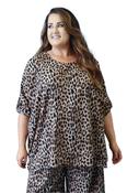 Emma Blouse in Tan Leopard Print