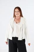 Amber Suede Biker Jacket in White