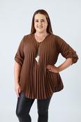 Bonnie Pleated Blouse in Brown image
