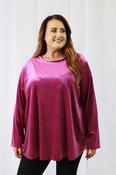 Abigail Velvet Studded Top in Magenta