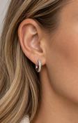 Isolde Small Hoop Earrings in Silver image