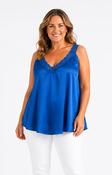 Jade Lace Trim Vest in Royal Blue image