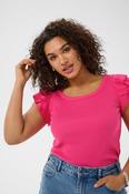 Kaffe Curve Carina Flounce Top in Fuchsia image