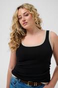 Kaffe Curve Lizzy Contrast Edge Knit Top in Black