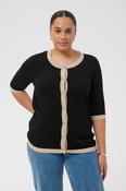 Kaffe Curve Lizzy Contrasting Edge Cardigan in Black