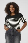 Kaffe Curve Lizzy Striped Knit Top in Black