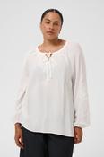 Kaffe Curve Nioma Tie Neck Blouse in White image
