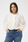 Kaffe Curve Uma Frill Shirt in White image