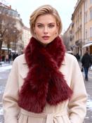 Kelsey Fur Scarf in Wine