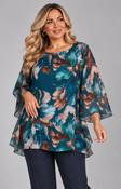 Kimberly Floral Blouse in Teal image