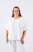 Linda Open Back Blouse in White