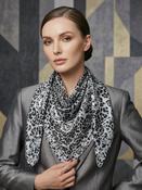Lisa Leopard Silk Scarf in Grey image