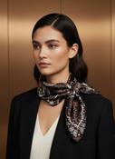 Lisa Leopard Silk Scarf in Brown