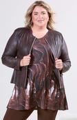Magna Leather Look Jacket in Brown image