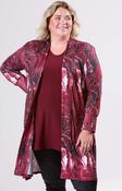 Magna Open Cardigan in Wine