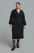 Mat Collared Dress in Black image