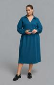 Mat Collared Dress in Teal image