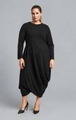 Mat Draped Skirt Dress in Black image