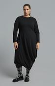 Mat Draped Skirt Dress in Black image